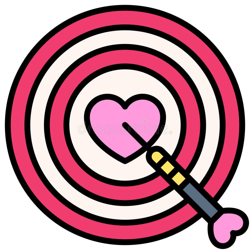 Darts Icon, Love and Heart Vector Stock Vector Illustration of dart