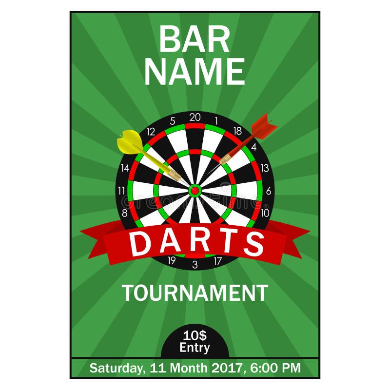 Darts Tournament Poster. Design Template for Championship Sport Darts Tournament Poster. Design Template for Championship Sport
