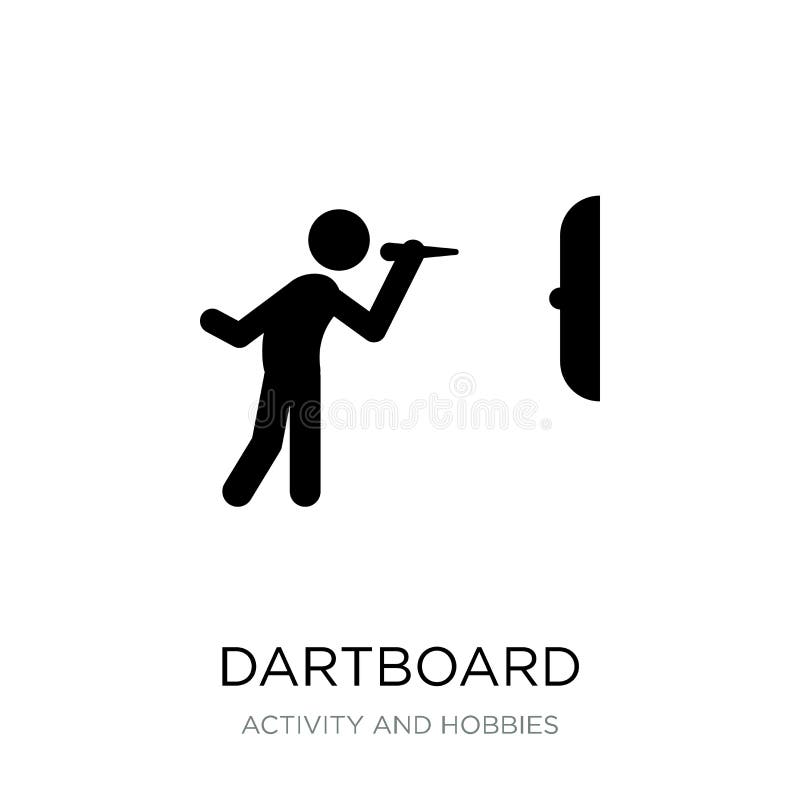 Darttavlasymbol i moderiktig designstil darttavlasymbol som isoleras på vit bakgrund enkel och modern lägenhet för darttavlavekto royaltyfri illustrationer