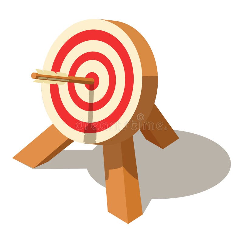 Darttavlasymbol, isometrisk stil royaltyfri illustrationer