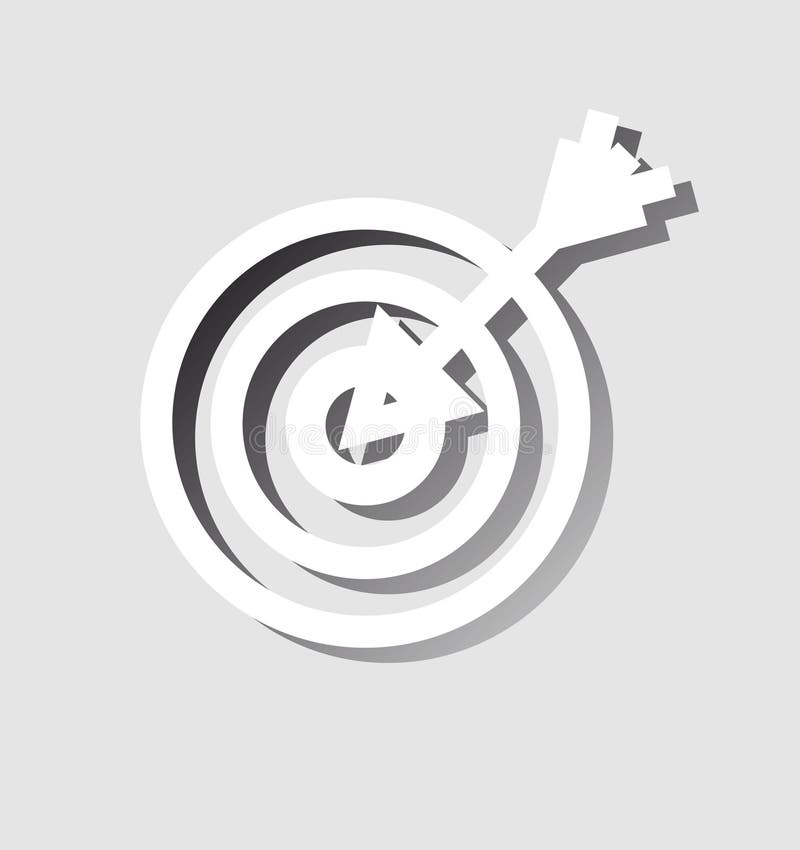 Darttavlasymbol med skugga stock illustrationer