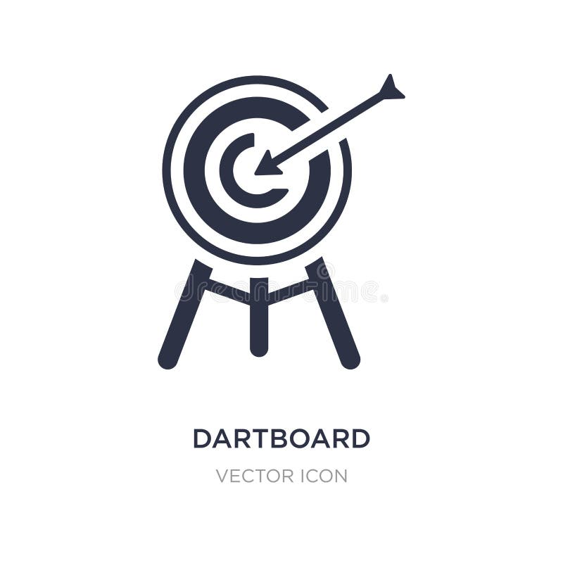 Darttavlasymbol på vit bakgrund Enkel beståndsdelillustration från aktivitet och hobbybegrepp royaltyfri illustrationer
