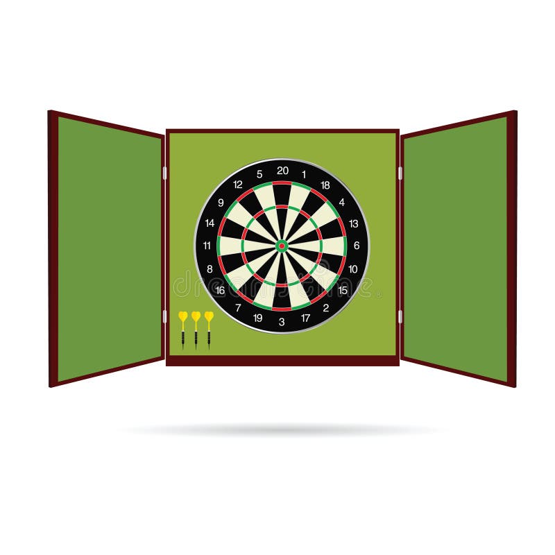 Darttavlasymbolsillustration med pilen royaltyfri illustrationer