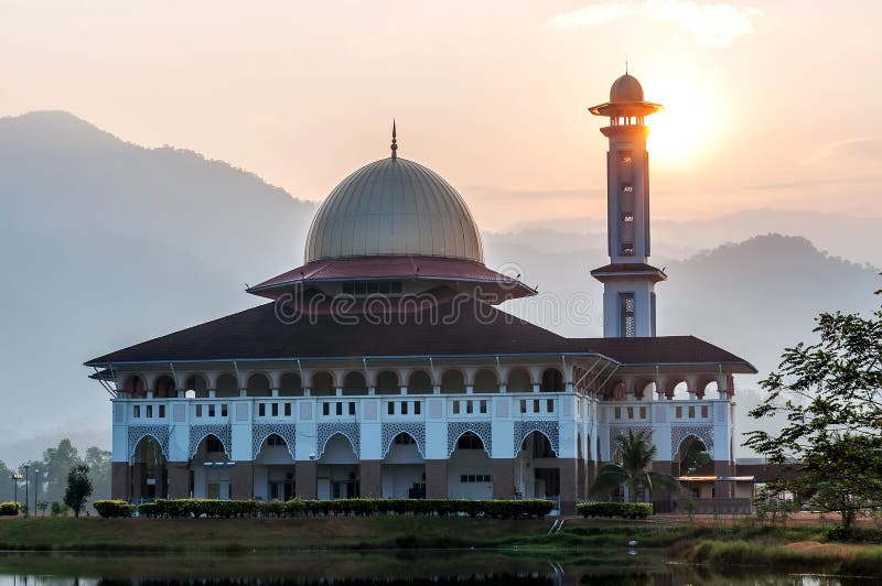 Darul Quran Mosque, in Morning Sun Editorial Photo Image of mountain
