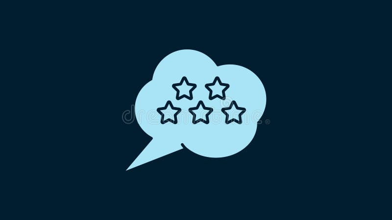 Das blaue, 5 Sterne lange Testsymbol für die Bewertung von Produkten von weißem, fünf Sternen. Favoritenprämie