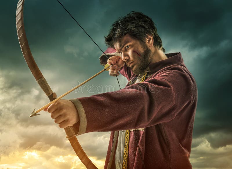 Das Bogenschießenziel der Männer - nah lizenzfreie stockfotografie Das Bogenschießenziel der Männer - nah lizenzfreie stockfotografie