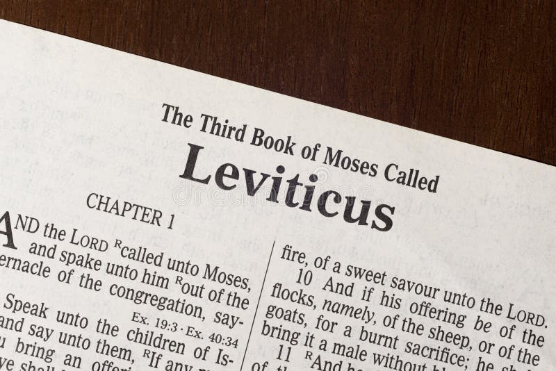 This is the King James Bible translated in 1611.  There is no copyright.  A razor-sharp macro photograph of the first page of the book of Leviticus. This is the King James Bible translated in 1611.  There is no copyright.  A razor-sharp macro photograph of the first page of the book of Leviticus