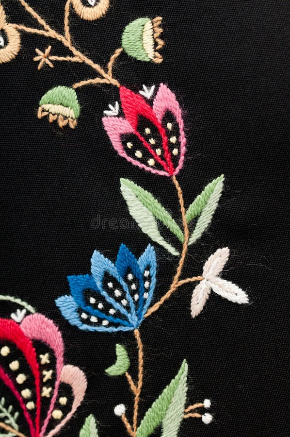 Das Detail des norwegischen Stickereimusters lizenzfreie stockfotos Das Detail des norwegischen Stickereimusters lizenzfreie stockfotos