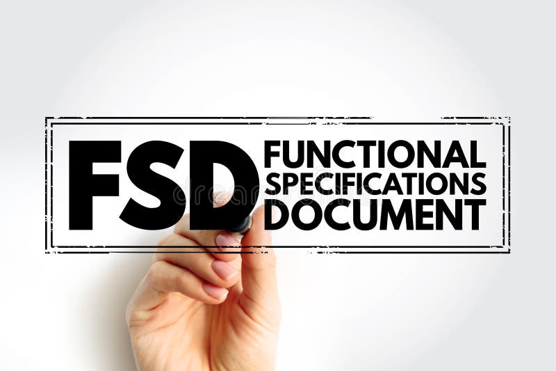 Das Dokument mit den funktionellen Spezifikationen für die Datenverarbeitung ist ein Dokument, das die Funktionen angibt, die ein lizenzfreie stockfotografie