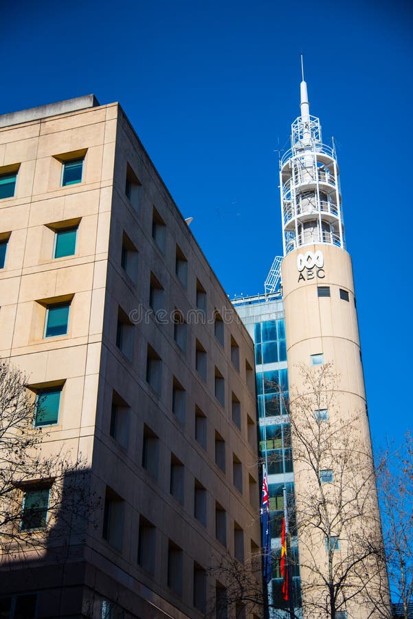 Das Fassadengebäude von ABC News für die Sendungskanäle von Australian Broadcasting Corporation lizenzfreies stockbild Das Fassadengebäude von ABC News für die Sendungskanäle von Australian Broadcasting Corporation lizenzfreies stockbild