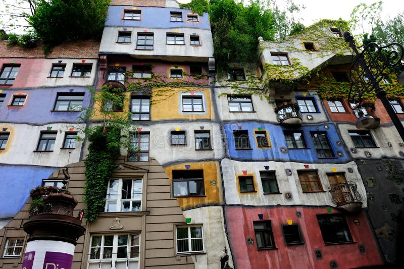Das Hundertwasser Haus Wien lizenzfreie stockbilder Das Hundertwasser Haus Wien lizenzfreie stockbilder