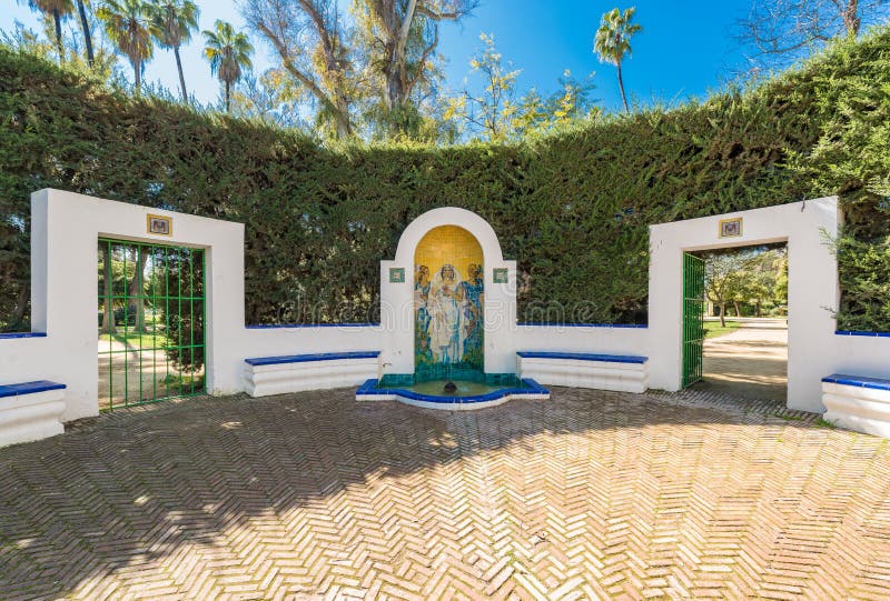 The roundabout of Ofelia Nieto is located in the Maria Luisa park in Seville, Andalusia, Spain. The roundabout of Ofelia Nieto is located in the Maria Luisa park in Seville, Andalusia, Spain