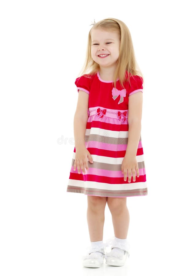Das kleine Mädchen ist in voller Länge stockbild