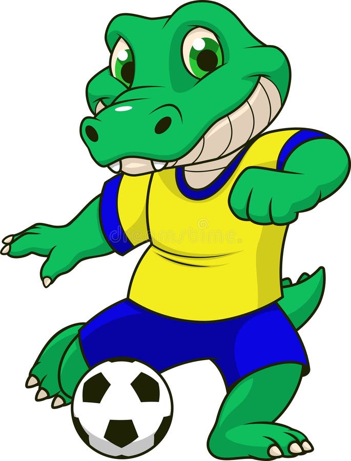 Der Krokodil spielt Fußball lizenzfreie abbildung