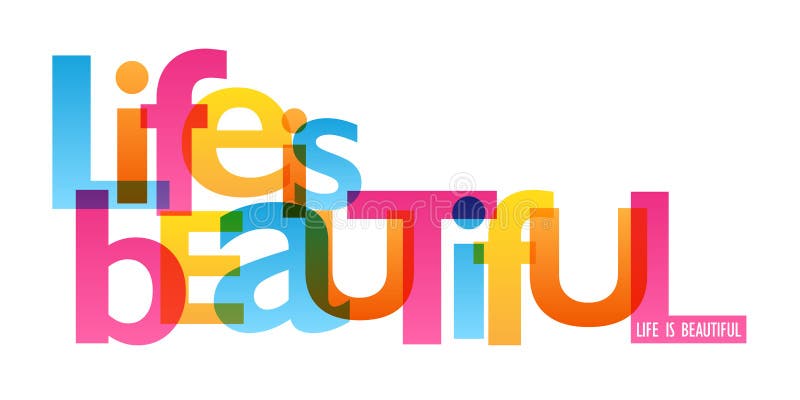 DAS LEBEN IST SCHÖNES Typografieplakat lizenzfreie abbildung DAS LEBEN IST SCHÖNES Typografieplakat lizenzfreie abbildung