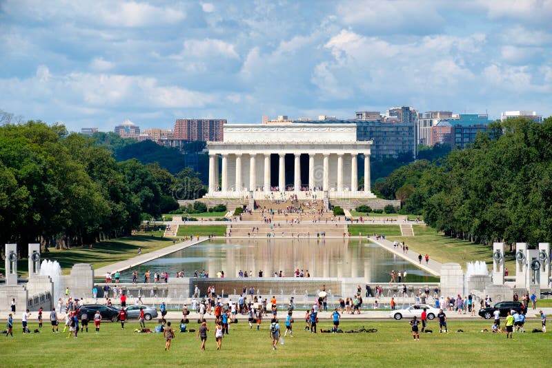 Das nationale Mall in Washington D C mit Blick auf Lincoln