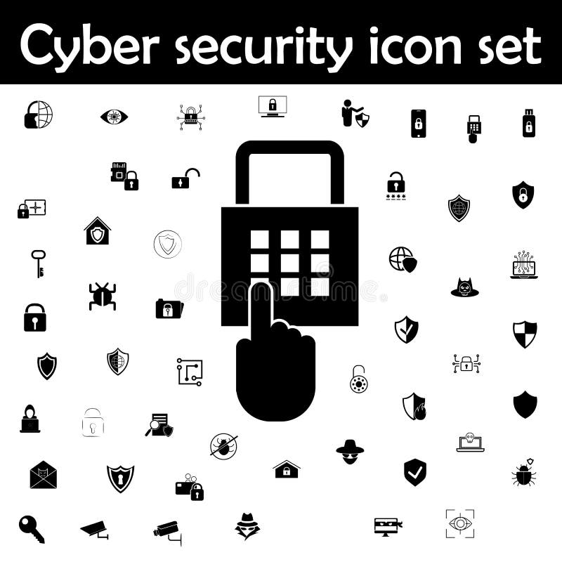 Das PIN-Code-Symbol Icons für Cybersicherheit universelle Set für Web und Mobile. Das PIN-Code-Symbol Icons für die Cybersicherheit, universelle Set für Web und Mobile auf weißem Hintergrund