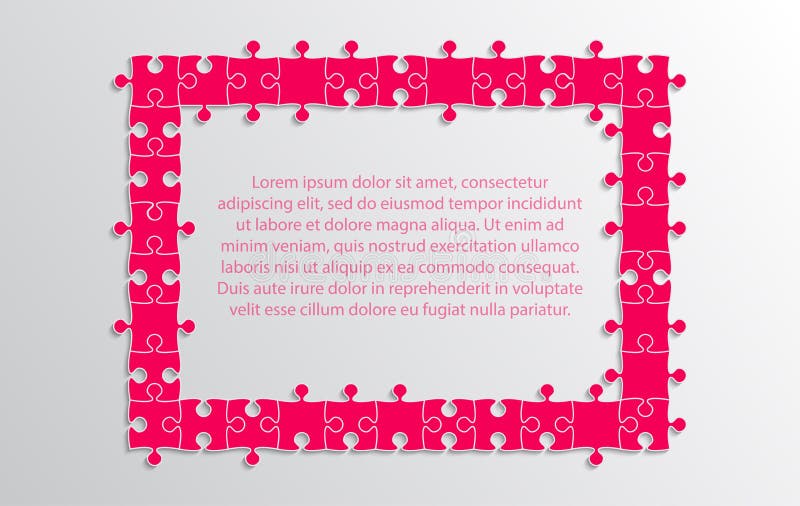 Das rosa Hintergrund-Puzzlespiel Puzzle-Fahne vektor abbildung Das rosa Hintergrund-Puzzlespiel Puzzle-Fahne vektor abbildung