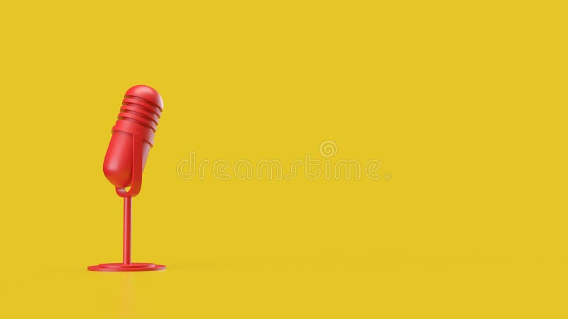 Das rote Mikrofon für Pod cast oder Social Media 3D rendern lizenzfreie abbildung