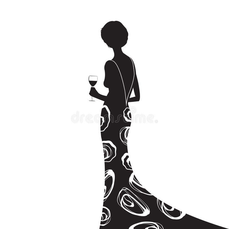 Das schwarze Kleid lizenzfreie abbildung