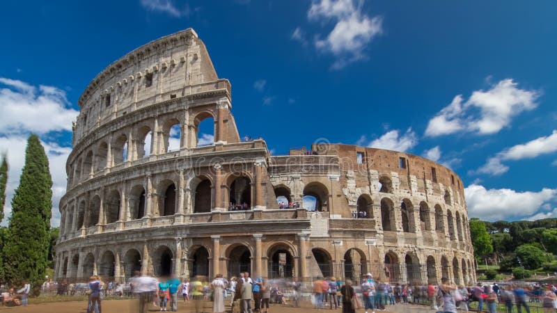 Das timelapse Colosseum oder des Kolosseums hyperlapse, alias Flavian Amphitheatre in Rom, Italien