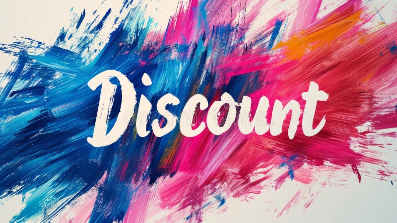The word Discount created in Abstract Expressionism. Decorative lettering of word Discount. Sale and Offer Concept. Creative postcard. Ai Generated Digital art poster. The word Discount created in Abstract Expressionism. Decorative lettering of word Discount. Sale and Offer Concept. Creative postcard. Ai Generated Digital art poster.