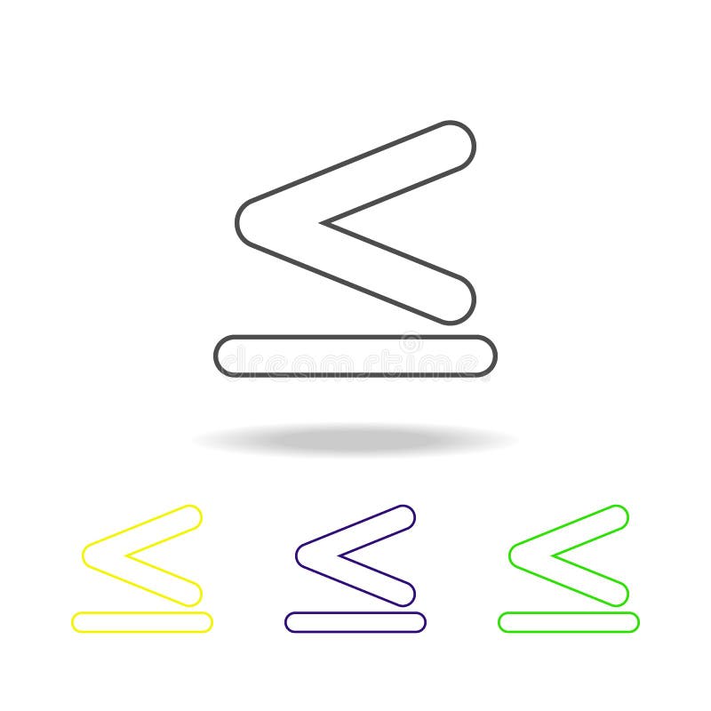 das Zeichen ist weniger als und gleich mehrfarbigen Ikonen Dünne Linie Ikone für Websiteentwurf und Appentwicklung Erstklassiges vektor abbildung das Zeichen ist weniger als und gleich mehrfarbigen Ikonen Dünne Linie Ikone für Websiteentwurf und Appentwicklung Erstklassiges vektor abbildung