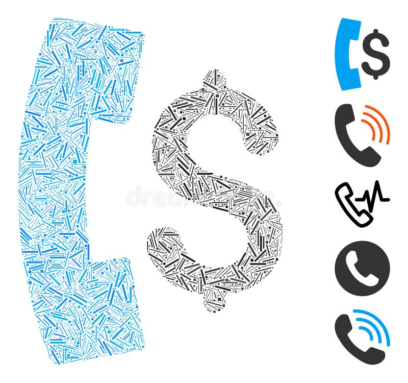 Dash Collage Pay Phone Call Icon vector illustration