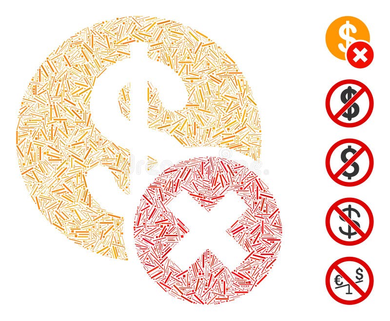 Dash Collage Wrong Dollar Icon vector illustration