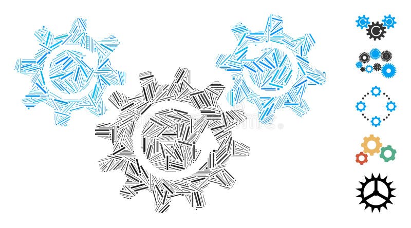 Dash Mosaic Transmission Wheels Rotation Icon royalty free illustration