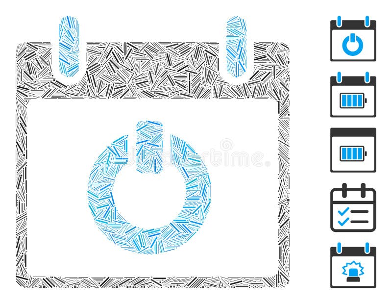 Dash Mosaic Turn on Calendar Day Icon Stock Illustration Illustration