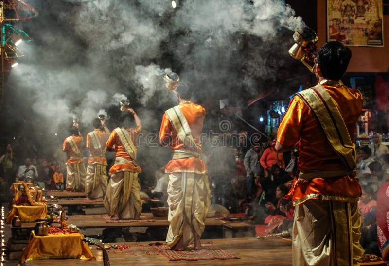 Evening Ganga Aarti at Dashashwamedh Ghat, Uttar Pradesh, Varanasi, India