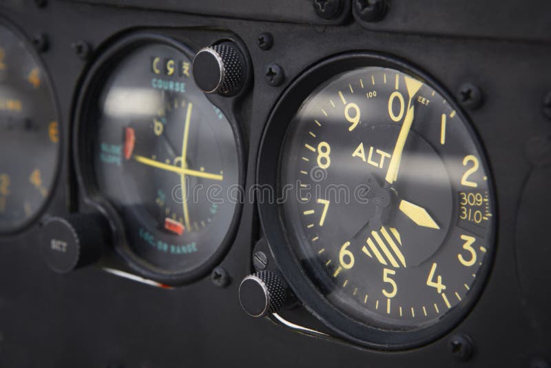 Aircraft altimeter stock photo. Image of dashboard, aeronautical 2214974