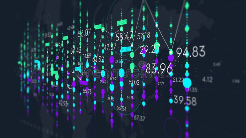 Dashboard with financial analytics, futuristic visualization of business statistical graph, monitor screen in perspective, color vector illustration