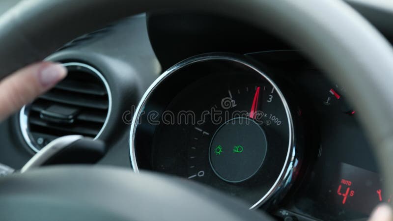Dashboard Panel Of Moving Car stock video footage