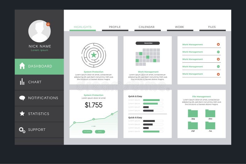 user panel design template
