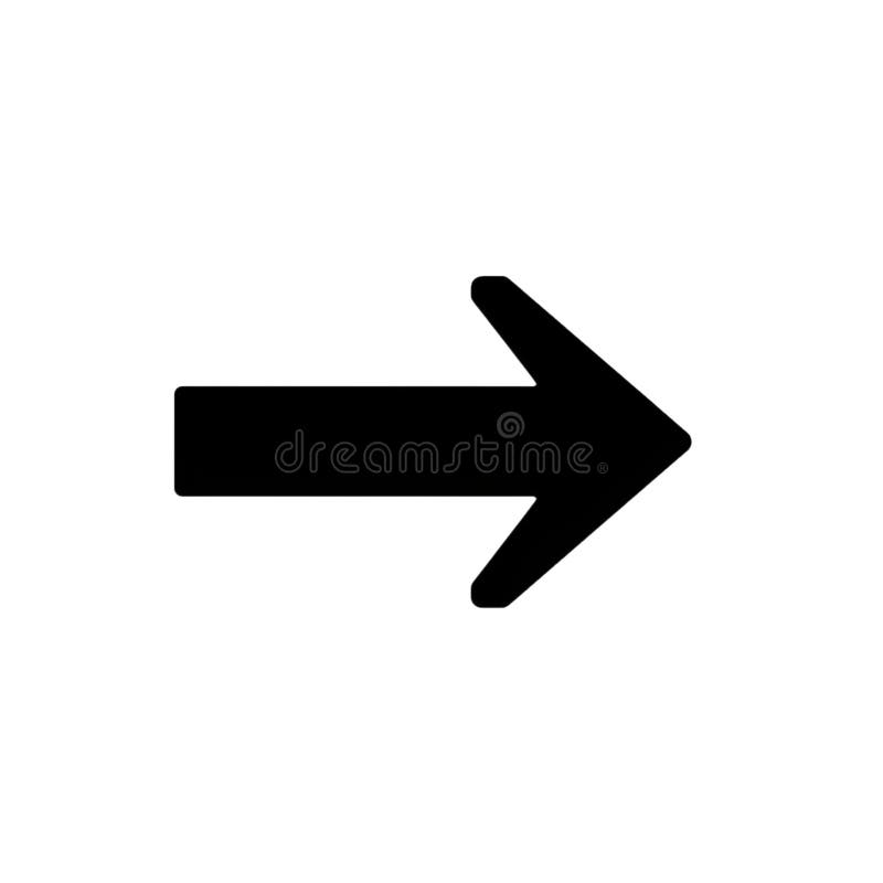 Arrow pointing right direction, navigation symbol, simple graphic element icon stock illustration