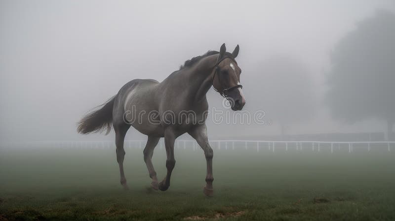 Dashing through Fog at the St Leger Stakes Stock Illustration ...