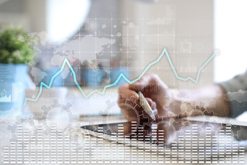 Data analysis graph on virtual screen. Business finance and technology concept. vector illustration Data analysis graph on virtual screen. Business finance and technology concept. vector illustration