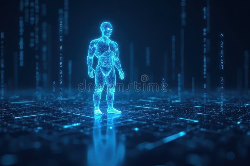 Data Analysis Using Advanced AI and Privacy Focus royalty free illustration