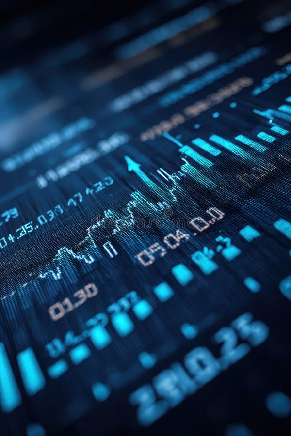 Data Analysis Visualization of Interactive Financial Market Trends stock illustration