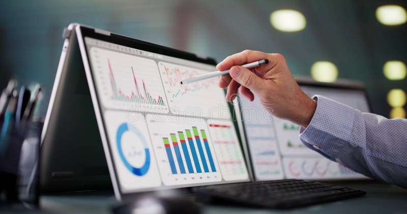 Data Analyst Using Data Analytics KPI stock photos