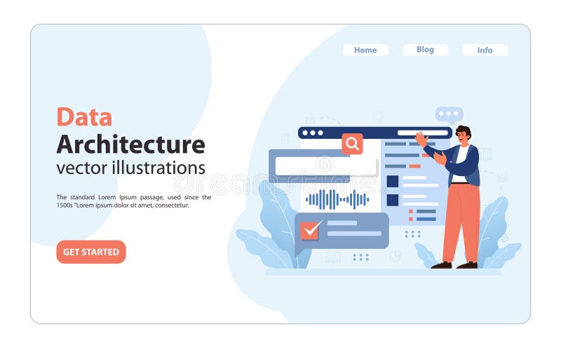 Data Architecture concept. Flat vector vector illustration