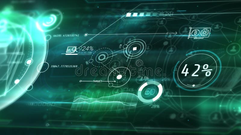 Data array in the virtual NFT space. stock illustration