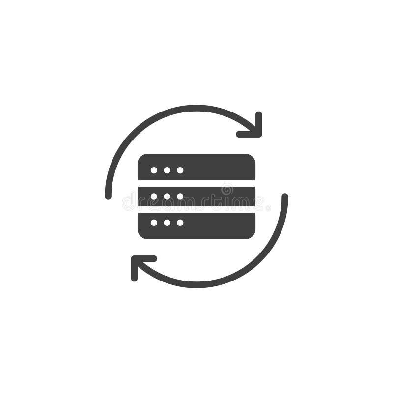 Data backup arrows solid icon royalty free illustration