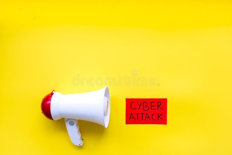Download Data Breach Concept With Megaphone On Yellow Background ...