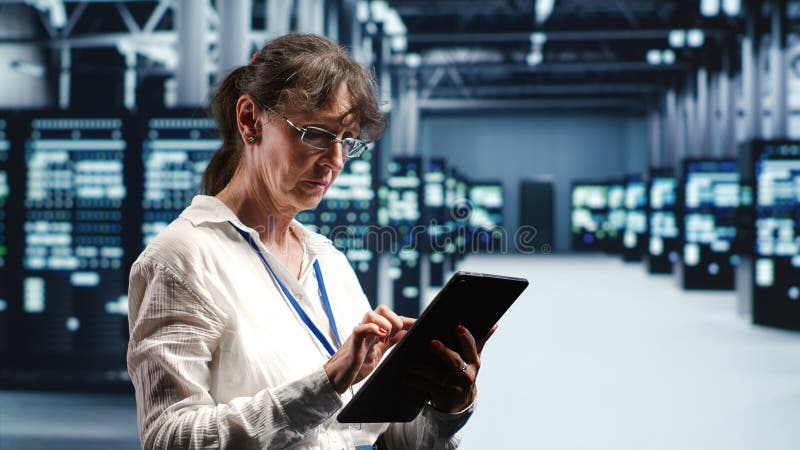 Data center with AI server clusters royalty free stock images