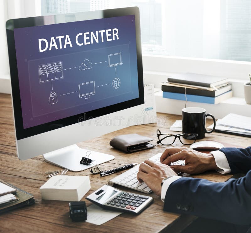 Data center global connection network technology system royalty free stock photo