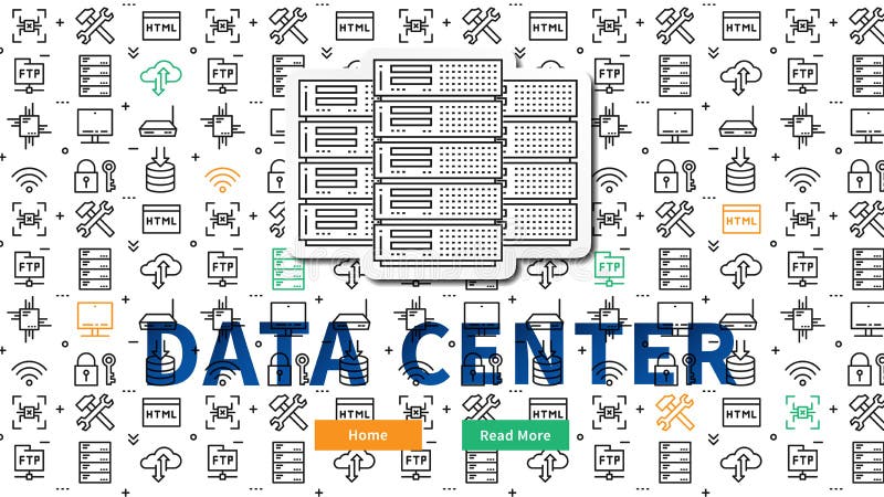 Data center network equipment royalty free illustration
