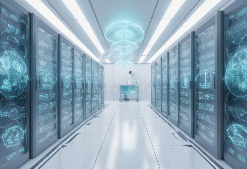 Data Center Network Visualization stock photo
